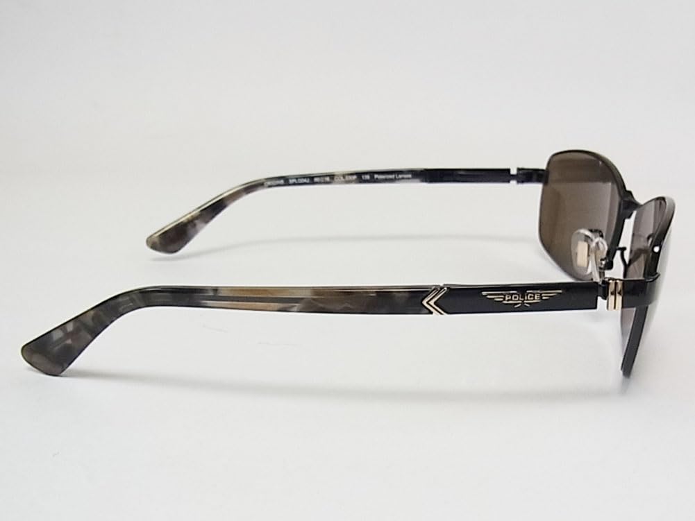 Police SPLQ04J 530P 60 POLICE Polarized for Men and Women Sunglasses, ORIGINS, Lenses, Titanium,