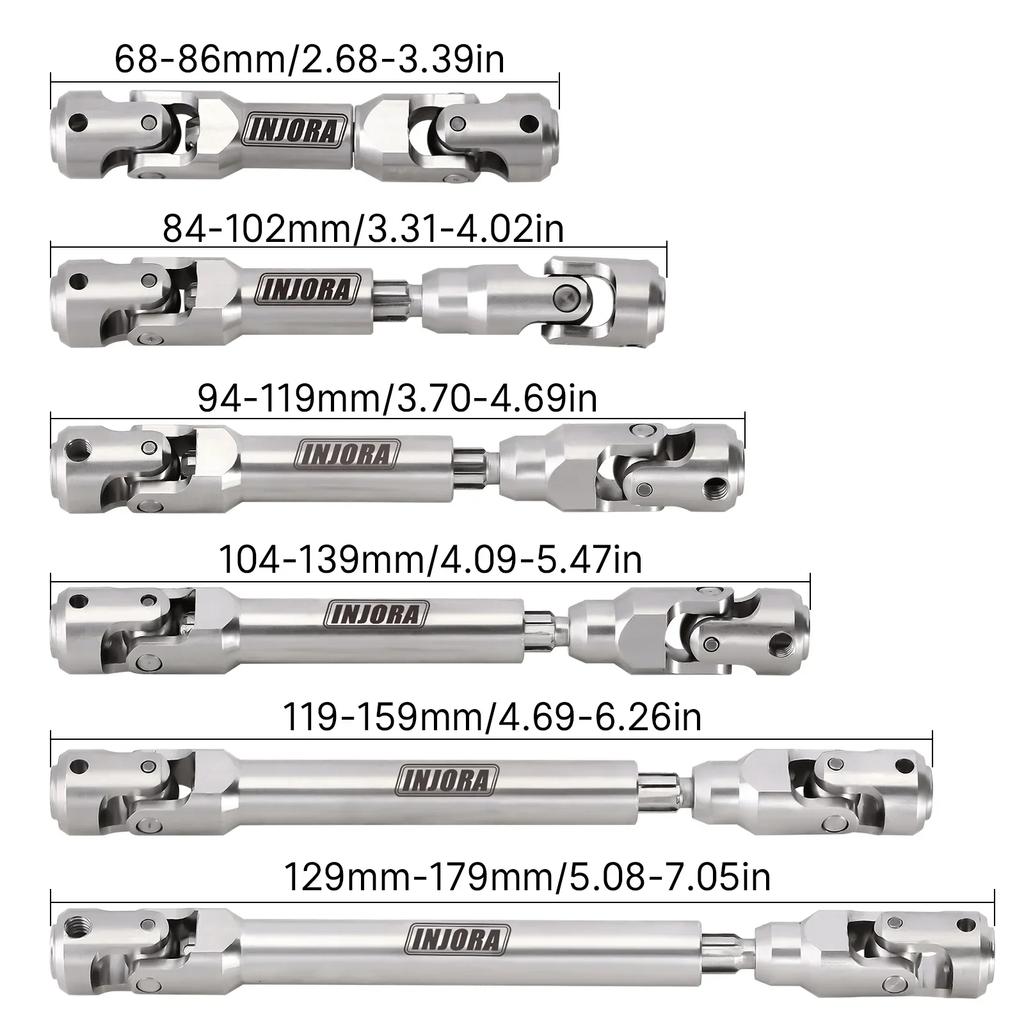 Injora Steel Heavy-Duty Drive Shaft For 110 Rc Car Crawler Axial Scx10 90046 Axi03007 Trx4 Redcat Gen8
