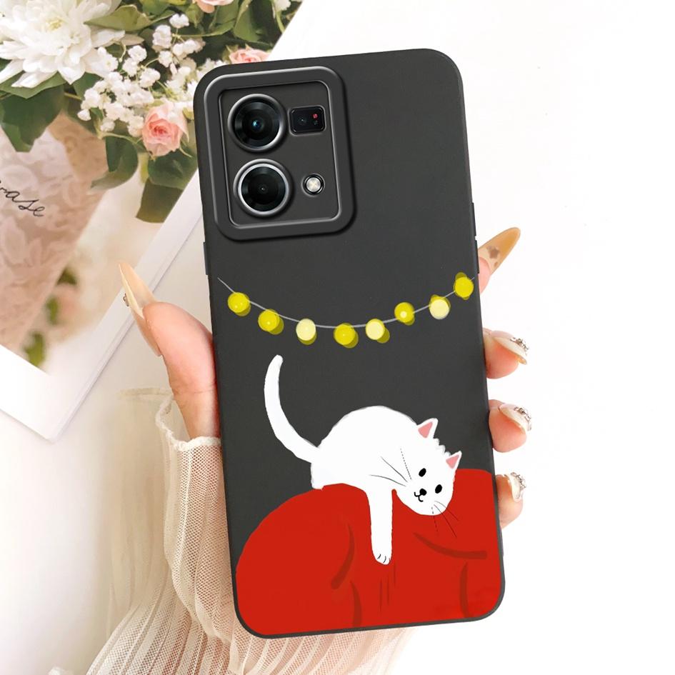 Case For OPPO Reno 7 8 4G Cover CPH2457 CPH2363 Lovely Cartoon Soft Silicone Matte Bumper For OPPO F21 Pro Cases F21s Pro Fundas
