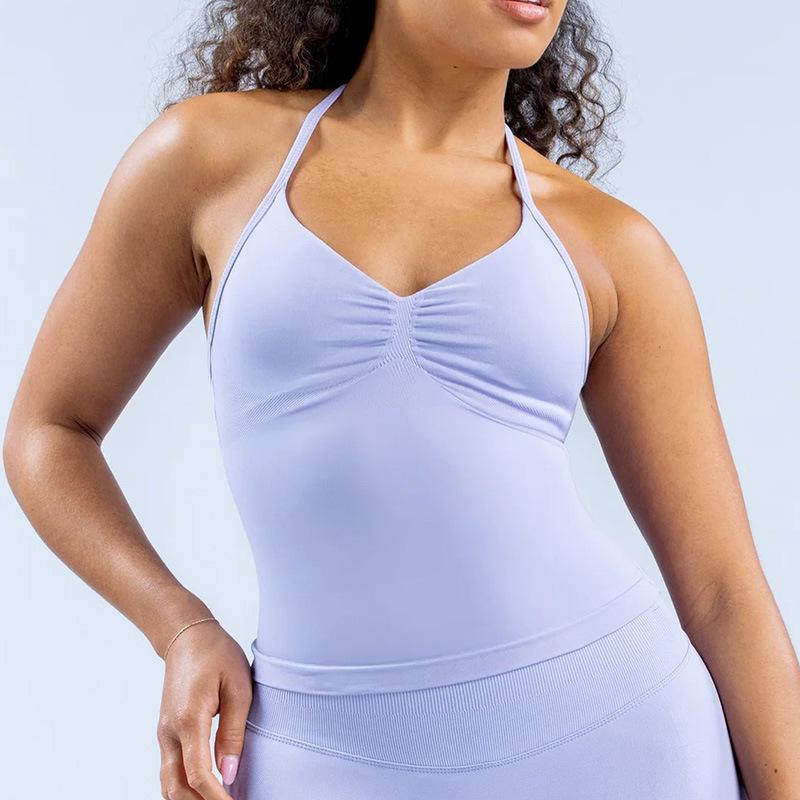 Meiyang Women s Seamless Sports Vest with Chest Pads, High Elastic, Matte Finish, for Running, Fitness, and Yoga. Small