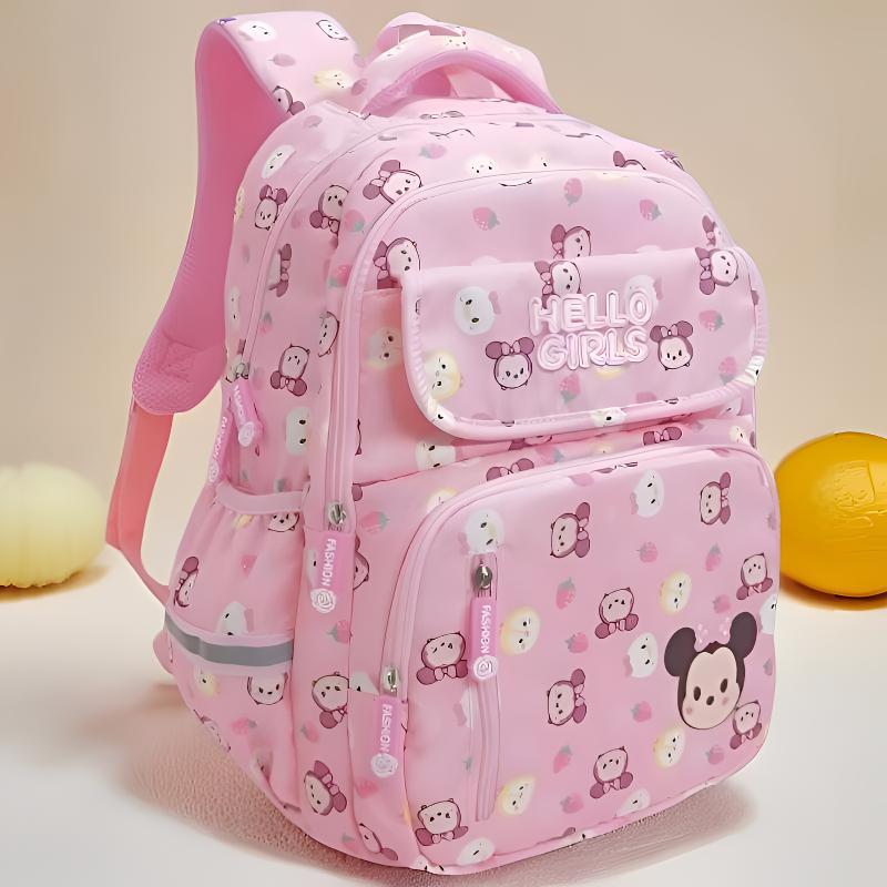 Canvas Kuromi & My Melody Water-Resistant School Backpack for 1st-3rd Grade Students
