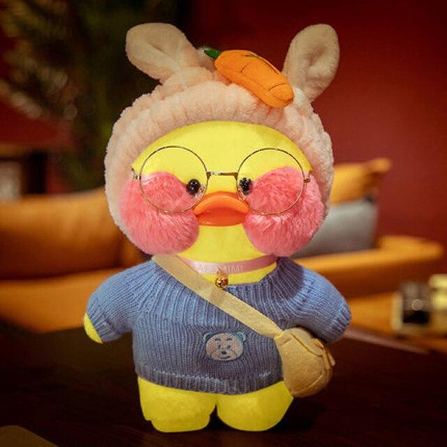 30cm Cute Plushie Lalafanfan Yellow Duck Stuffed Animals Soft Plush Toys For Girls Kids Kawaii Doll Birthday Christmas Gift 