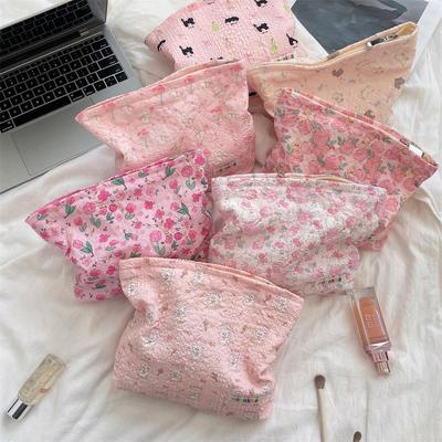 Bolsa de Cosméticos de Dibujos Animados en Relieve, Estilo Suave, Organizador de Artículos de Aseo de Viaje de Gran Capacidad