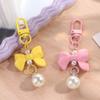 Key Chain Bow Knot Keyring Candy Color Imitation Bow Keychain  Girls Gifts