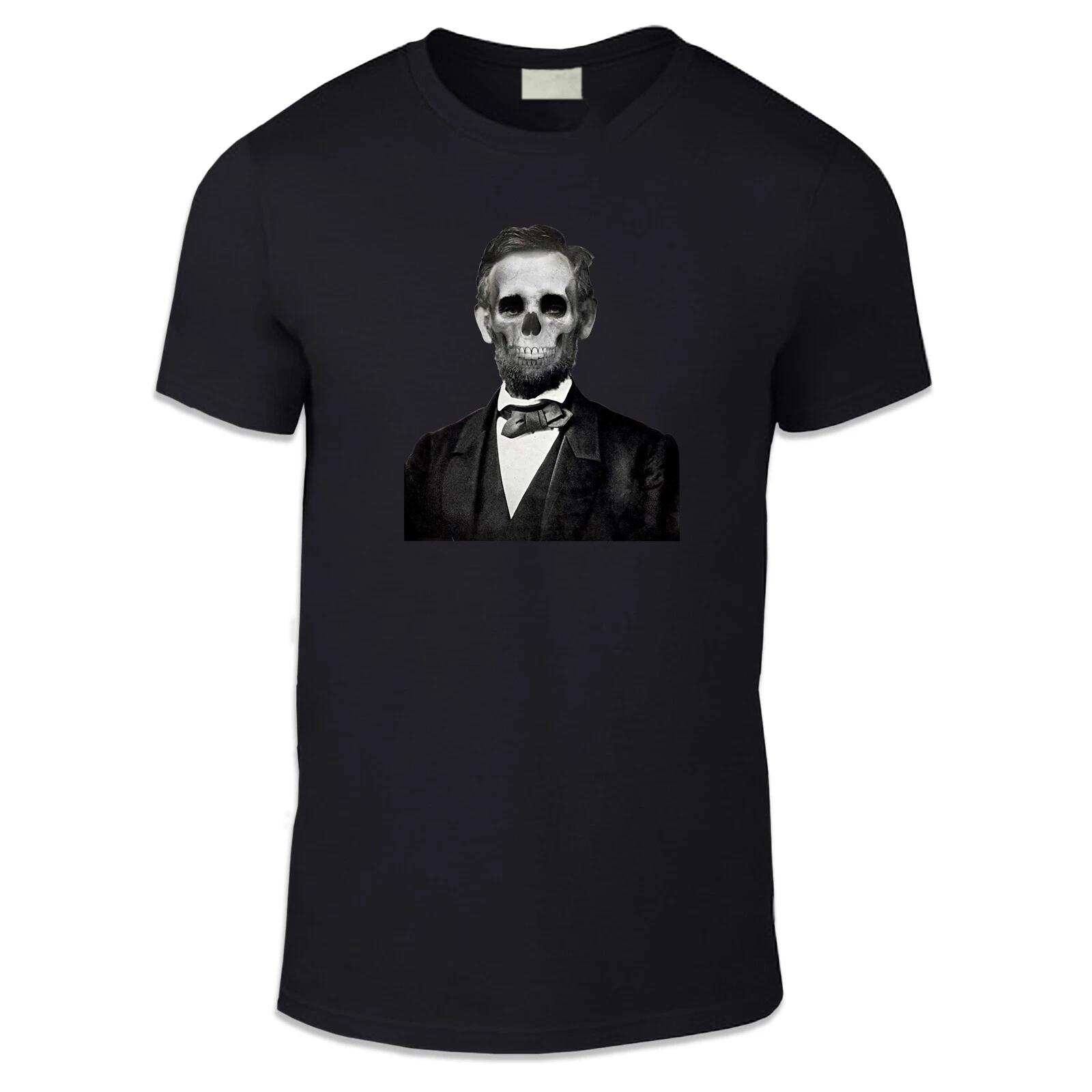 Abe Lincoln Skull Adult Unisex T Shirt - Cool Style Skeleton 3XL