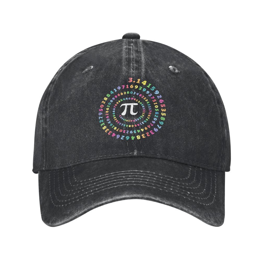Retro Pi Symbol Vintage Math Lover Geek Baseball Cap for Unisex Women Distressed Denim Washed Outdoor Golf Adjustable Fit Hats Cap