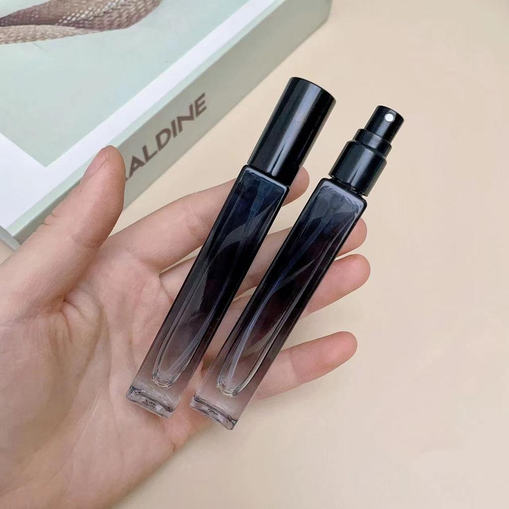 1pc 10ml Perfume Sub-Bottling Gradient Portable Sample Refillable Roller Bottles Glass Press Empty Spray Bottle Dispenser