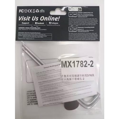 Musiclily Basic 3/16" Truss Rod Adjuster with Hex Wrench and Ball End for Fender Mexico Guitars and Basses (Set of 2)
