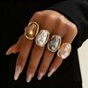 Set da 22 pezzi: Anello Farfalla Strass Perla Europeo e Americano, Anelli Nocche a Catena Geometrici Foglia da Donna
