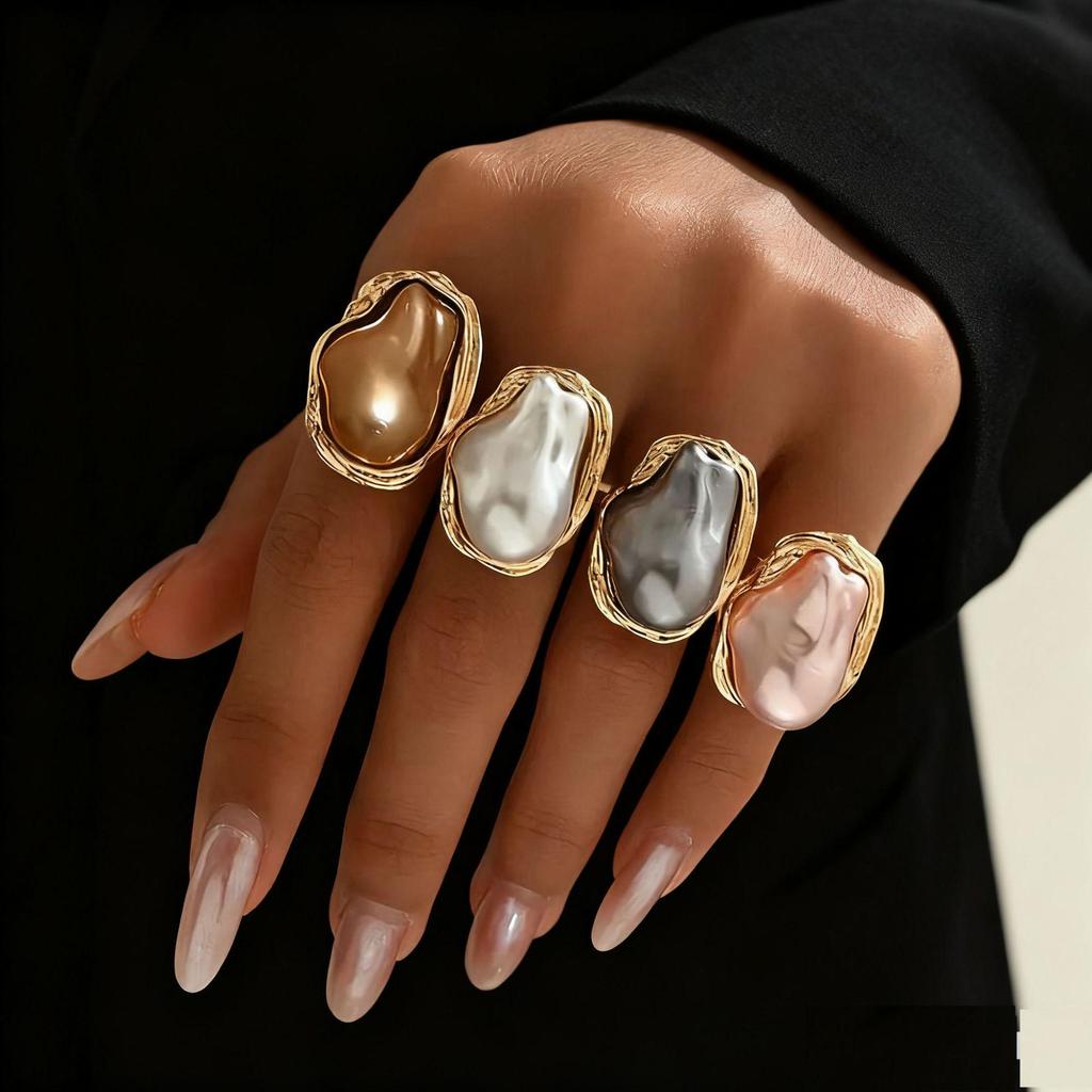 Set da 22 pezzi: Anello Farfalla Strass Perla Europeo e Americano, Anelli Nocche a Catena Geometrici Foglia da Donna