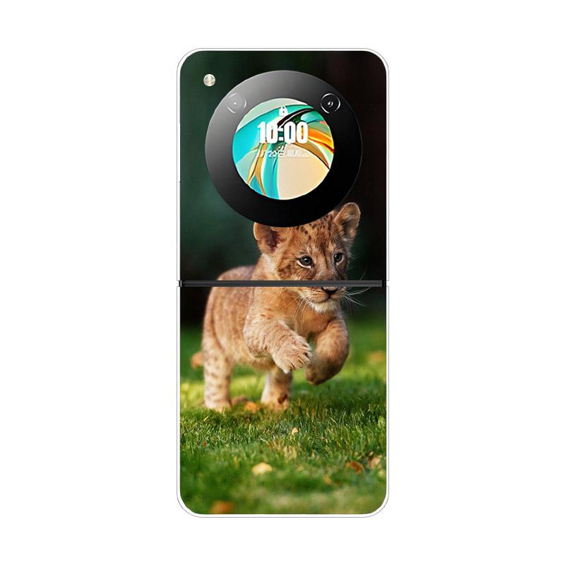 Etui For ZTE Nubia Flip NX724J Modne Malowane Przezroczyste Twarde PC Składane Pokrowiec For ZTE Libero Flip Przezroczyste Etui Funda