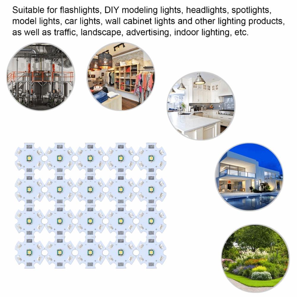 20PCS 3W LED Chip Bulb Aluminum LED Module Pixels Easy Pinspot Light Bulb For Car Lights