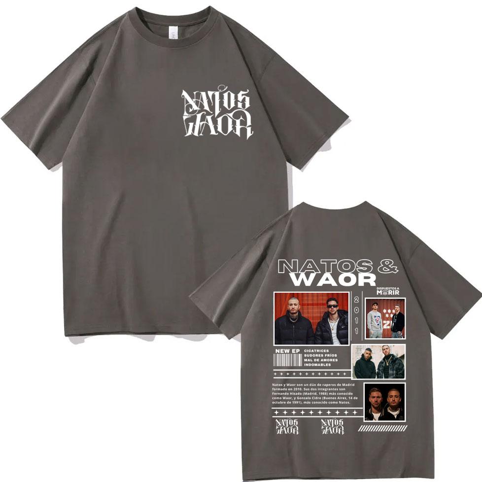 Rapper NATOS WAOR Tour 2025 Grafik T-Shirts Herren Damen Hip Hop Vintage Oversized T-Shirt Lässige Mode Kurzarm T-Shirts
