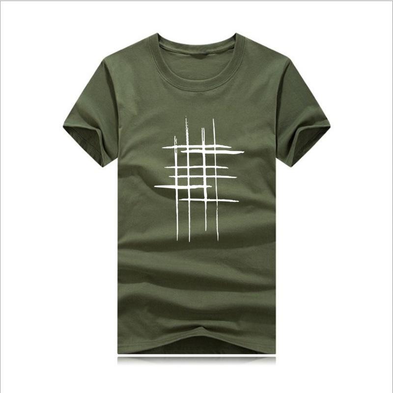 Tops Men Printing Short Sleeve T Shirt Cotton Casual Blouse