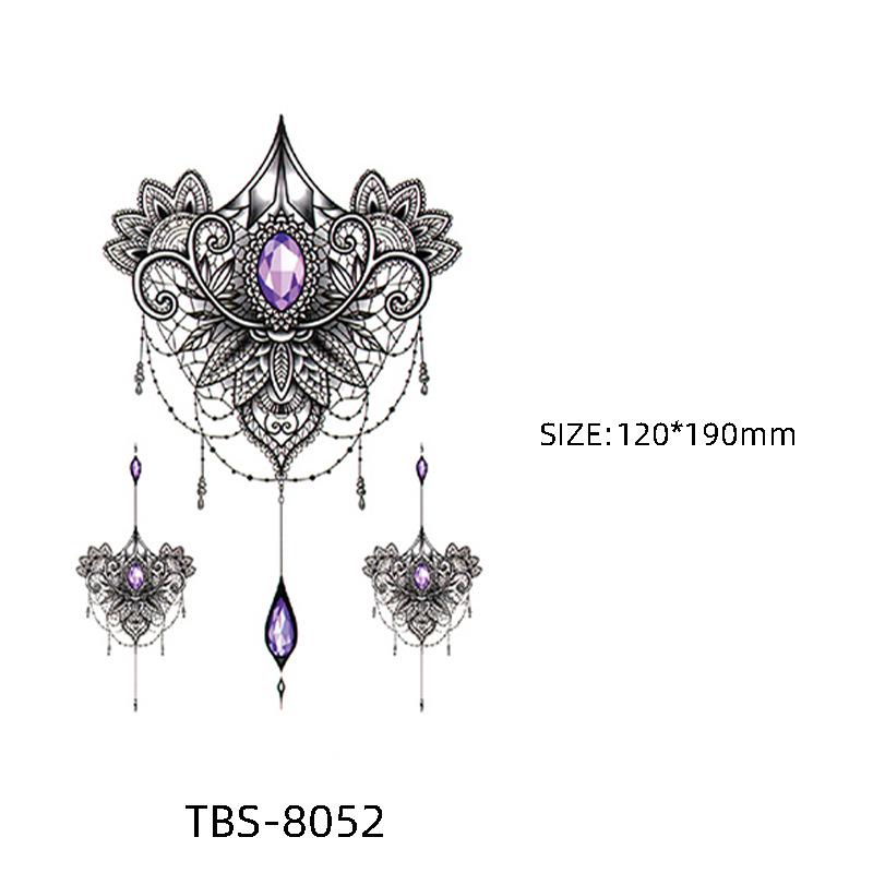 Waterproof Semi-Permanent Black & White Totem Flower Tattoo Stickers