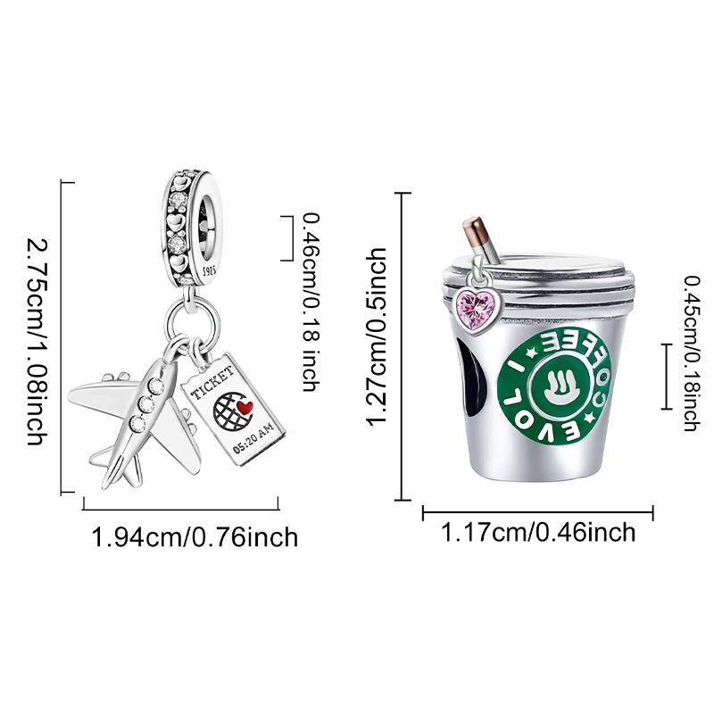 Copper Daily Travel Life Charms Beads Fit Diy Bracelet Necklace Making Gift Of High Quality Fine Jewelry