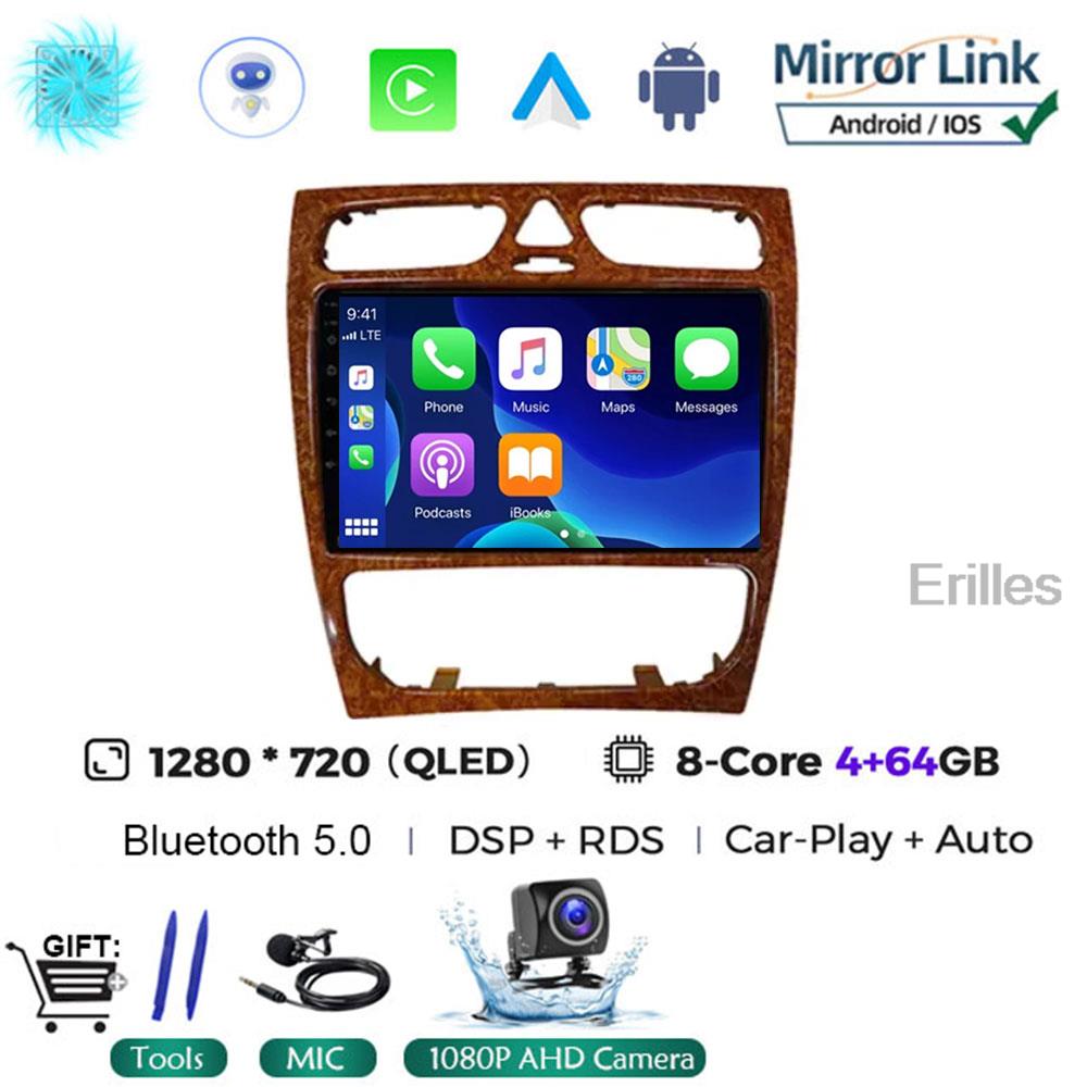 Car Radio Android 14 For Mercedes Benz C Class W203 C200 C320 C350 CLK W209 2002 - 2005 Car Stereo Multimedia Player NO DVD