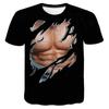 Herrenmode Lustiges muskulöses Männer-T-Shirt 3D-Druck-T-Shirt Lässiges Rundhals-Kurzarm-T-Shirt Übergroße, schnell trocknende Kleidung