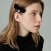 SOCKS APPEAL velvet ribbon pearl hair pin black