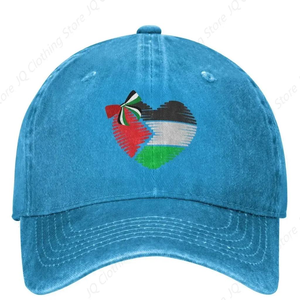Flag Of Palestine Design Heart Baseball Cap Palestinian Unisex SunProof Trucker Dad Hat Summer Classic Kpop Rock Baseball Caps