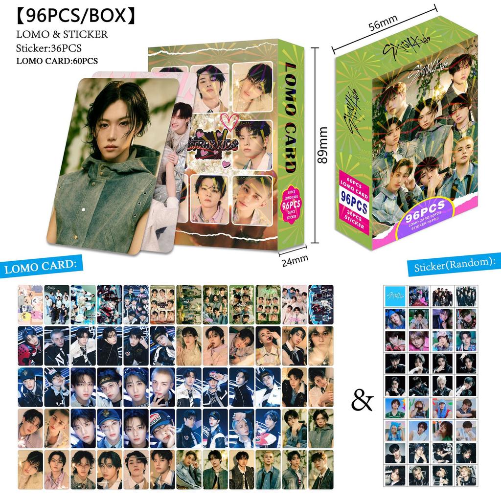 Straykids Pcs Lomo Cards And Stickers Box Double Sided Photocards Idol Support Collectible Gift For Fans 96 60 36 Kid Friendly Entertaining Fun Play