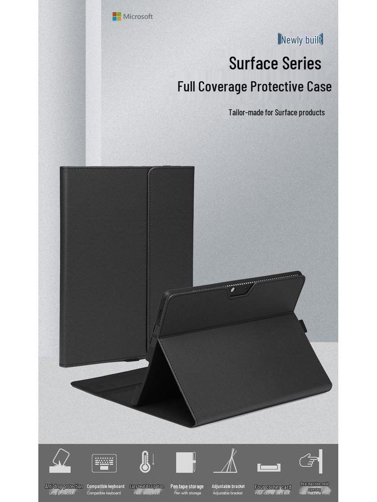 Surface Pro 12 Leather Stand Case: Anti-Drop Protective Cover for Microsoft Pro 9 Tablet