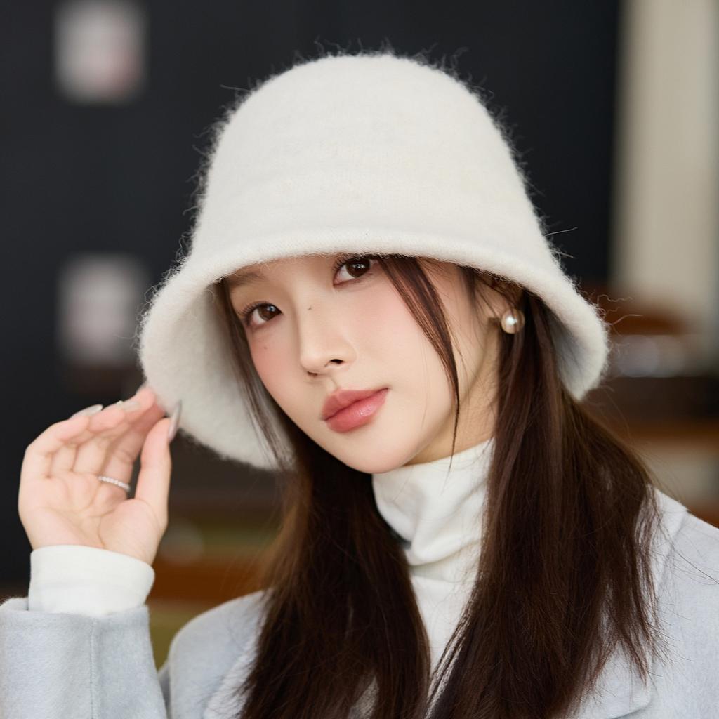 Bucket Hat Women's Autumn and Winter New Knitted Hat Fashion Basin Hat Thermal Ear Protection Bucket Hat