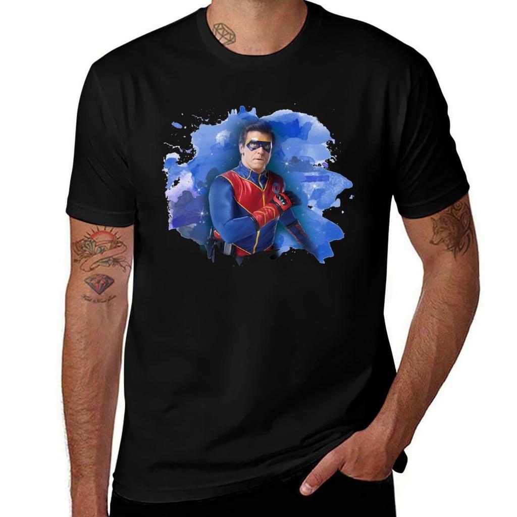 Captain Unisex Paint TShirt Basic Solid Color Short Sleeve TShirt