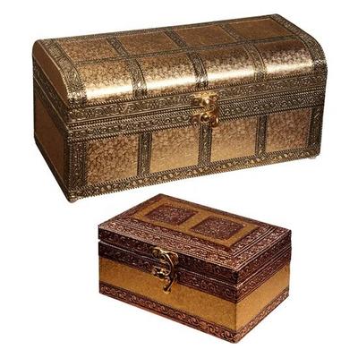 Set of 2 Pieces Handicraft Jewellery Box, Wedding Box, Minakari Wooden Box, Jewellery, Bangle, Earrings, Necklace Vanity Box