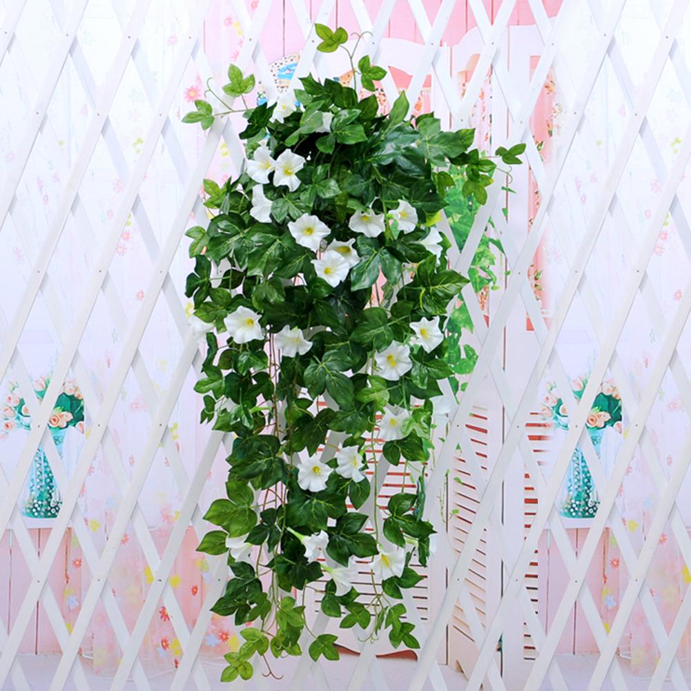 Artificial Morning Glory Vine Simulation Flower Vines Garland for Stairway Outdoor Fence