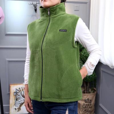 Plus Größe Herbst Frauen Polar Fleece Stoff Weste Große Ärmellose Jacke Mode Reißverschluss