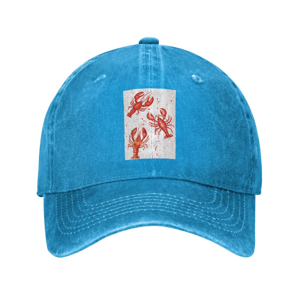 Lobsters And Lobster Seafood Festival Denim Fabric Cap Casual Baseball Caps Adjustable Hat Summer Unisex Baseball Hats