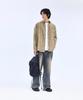 STANDARDERROR 87-Stan089 Classic Vintage Oversized Pocket Long Sleeve Check Shirt Olive