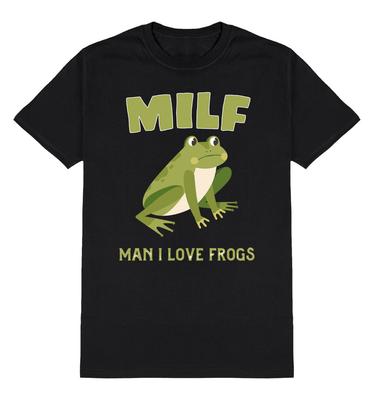 MILF Man I Love Frogs T-Shirt Funny Humour Mens Womens  Cotton Toad Meme
