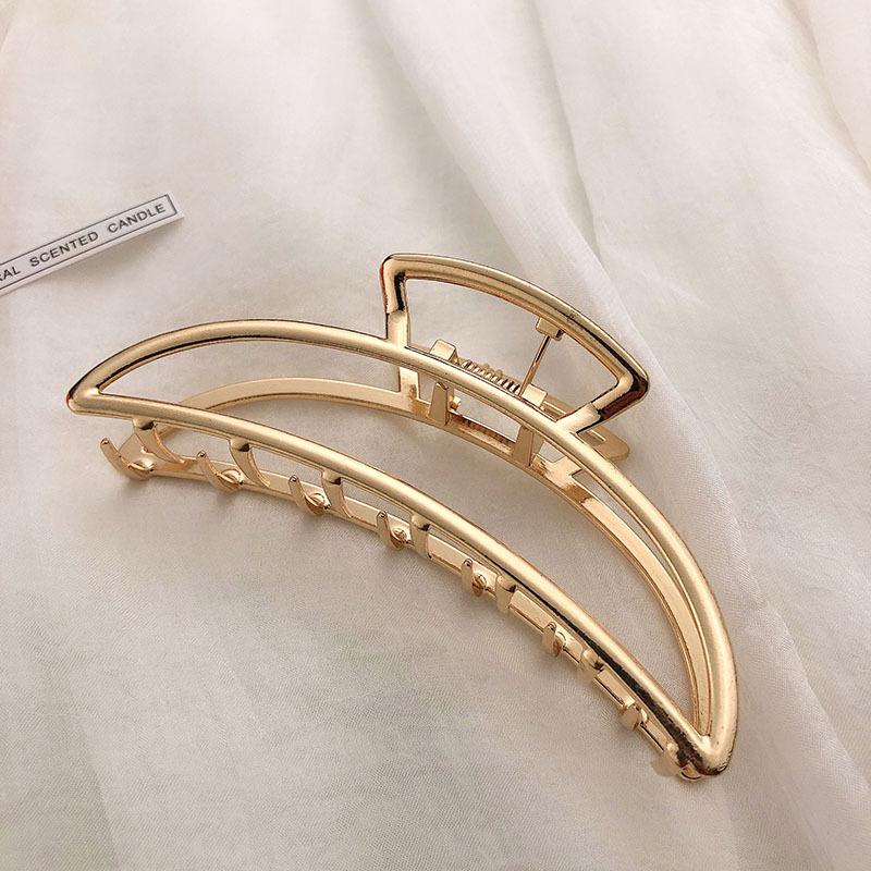 Fashion Metal Hair Claw For Women Gold Silver Color Cross Crab Hair Clip Korean Elegant Geometric Hairpin Girl Hair Accessories