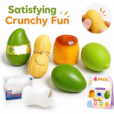 Boxed Set of Stress Relieving Toys, Sensory Combinations, Creative Slow Soft Rubber Toys, Party Gifts