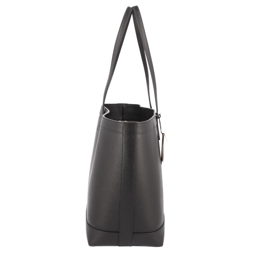 Burberry Letter Logo Open Closure Design Leather Tote Bag Women Tote Bags Black 80840391