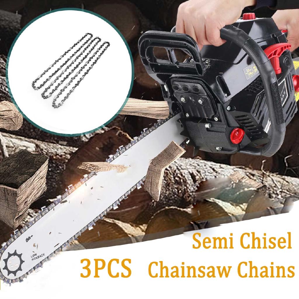 3Pcs Electric Saw Chainsaw Semi Chisel Chains 3/8LP 0.05 For Stihl MS170 MS171 MS180 MS181