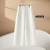 Fashion eight-point wide-leg pants women's 1116 spring and summer popular high-waisted small loose and versatile vertical straight-leg pants