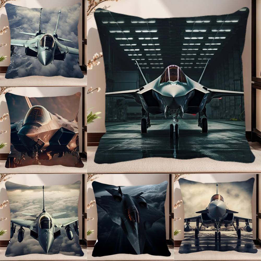 Combat Aircraft F Fighter Eurofighter Typhoon V Airplane Pillow Case Square Sofa Leisure Comfort Cushion Car Home Decoration