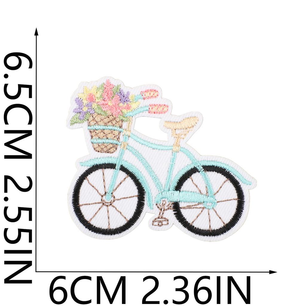Summer Series Wave Embroidery Cloth Sticker Rainbow Cactus Computer Embroidery Label Cartoon Bus Patch Sticker
