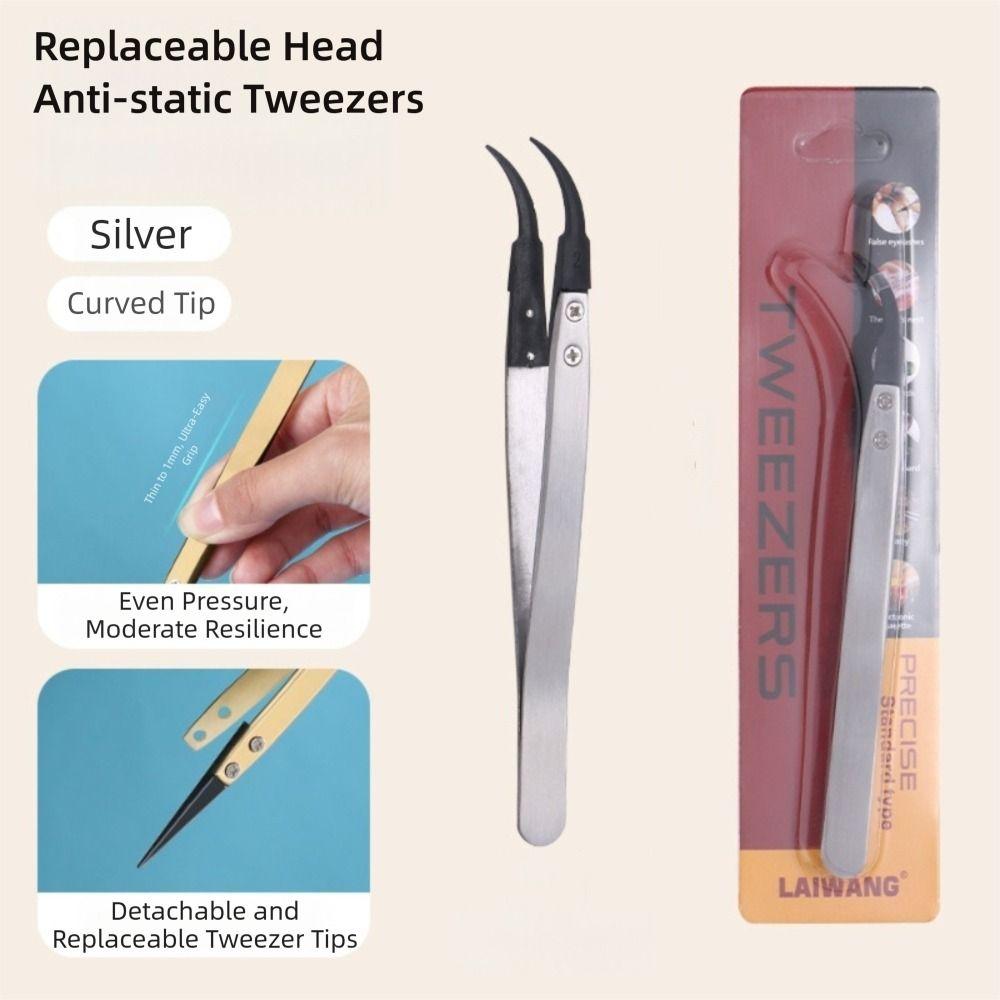 ESD Antistatische Pinzette Austauschbare Spitzen Kunststoffspitze Präzisionspinzette Präzisionsisolationspinzette Geeignet für Elektronik