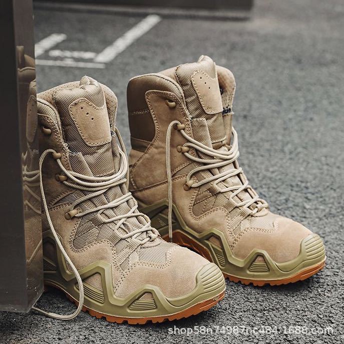 Combat Boots Outdoor Hiking Shoes Travel High Top Non-slip Wear-resistant Hiking Thick Sole Height-enhancing Hiking Shoes Desert
