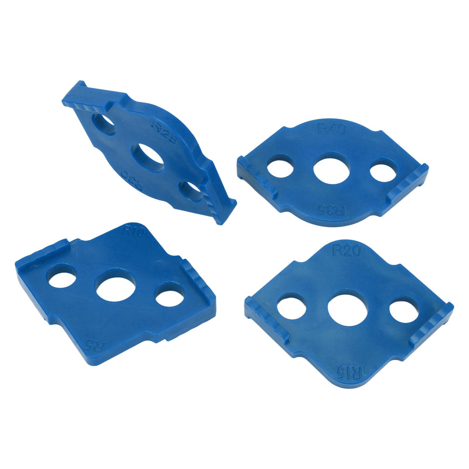4 Pièces Gabarits d'Angle R à Coin Arrondi Gabarit de Fraisage Gabarit de Contour ABS Localisateur de Coin pour le Travail du Bois