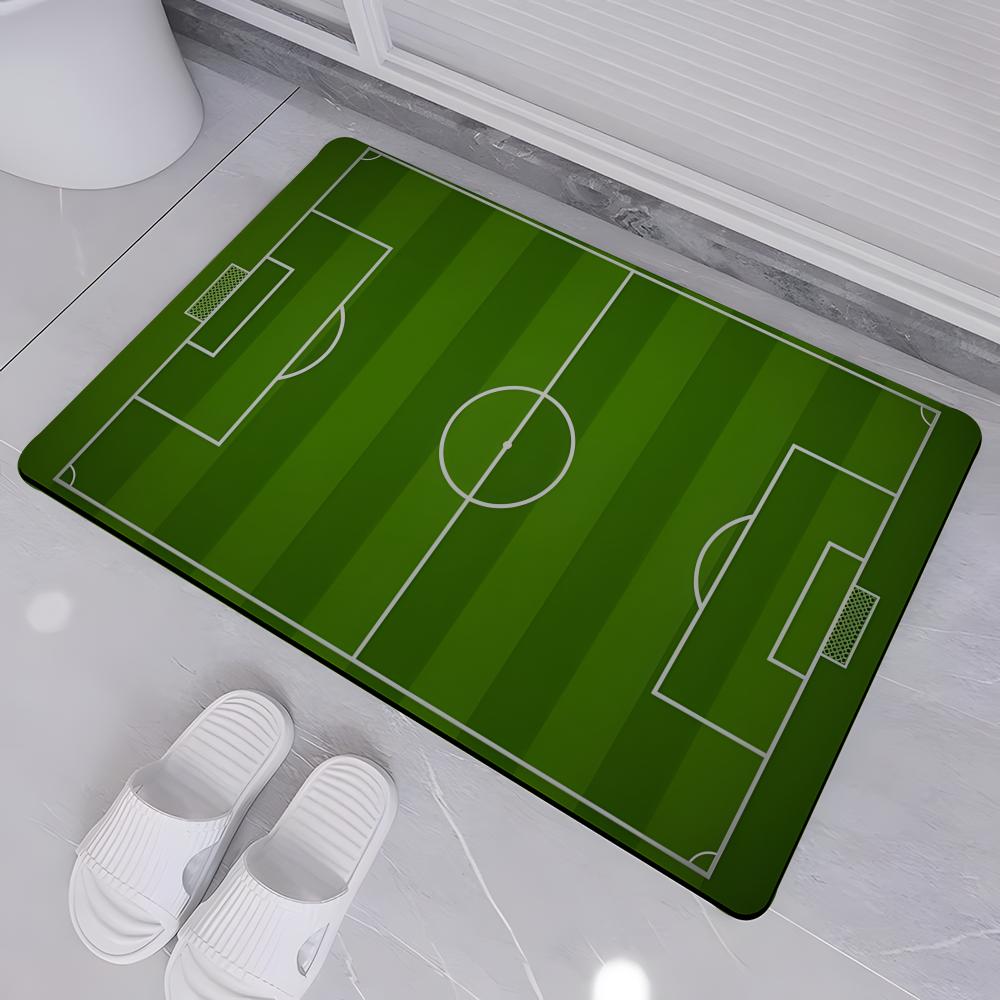 Mode F-Fußballfeld Bodenmatte Saugfähige Fußmatte Rutschfeste Eingangsmatte für Badezimmer Toiletten und WCs