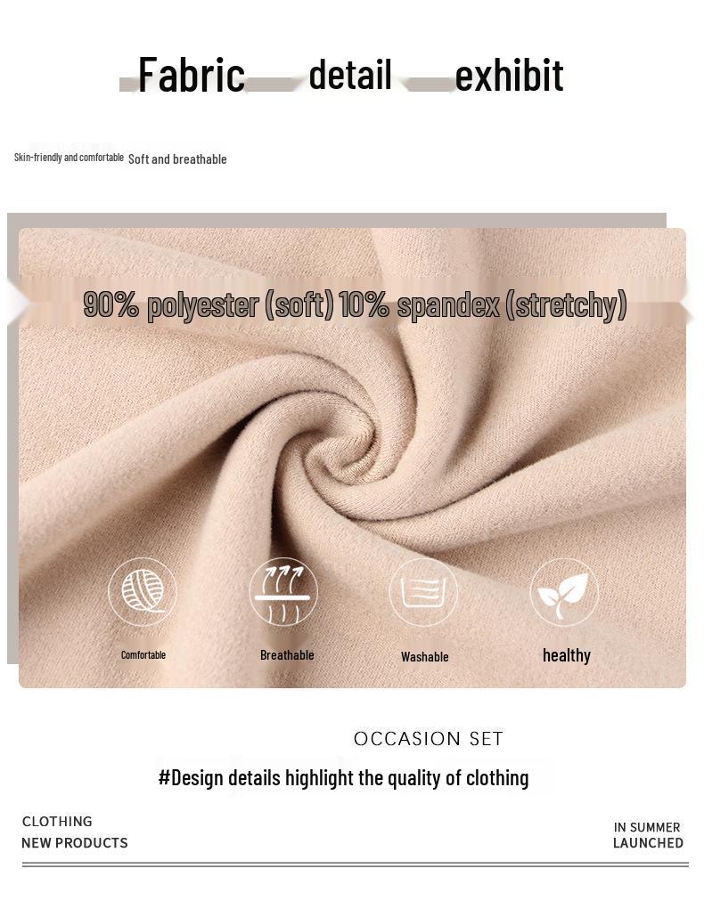 Women's Fleece-Lined Slim-Fit Base Layer: Round Neck, Long Sleeve, Stylish & Warm for Autumn/Winter.