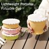 Soft Silicone Baby Cup Collapsible Travel with Lid Cookie Design Folding Portable Reusable Drinking for Camping Hiking Picnics Cute