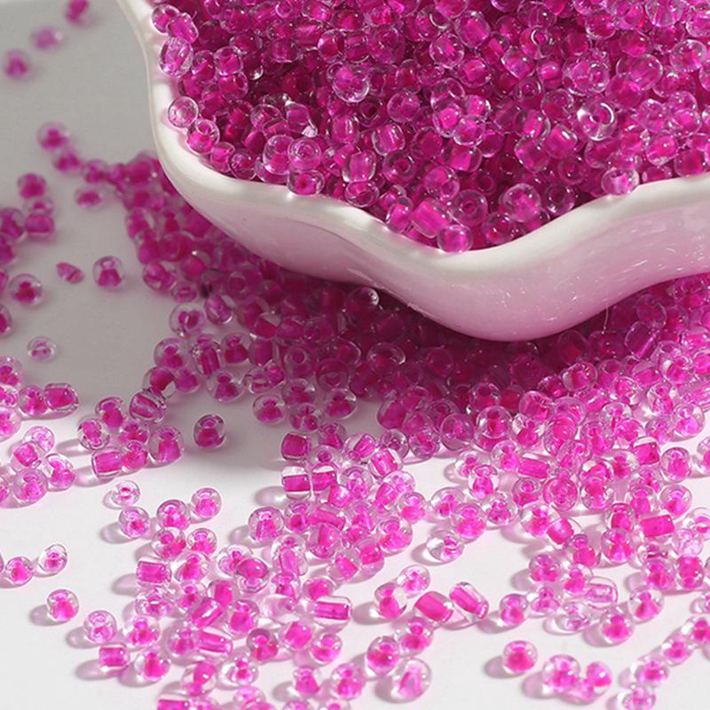 Transparente irisierende DIY Perlenzubehör: Gefärbte Kern Reisglas Rocailles für Kreuzstich