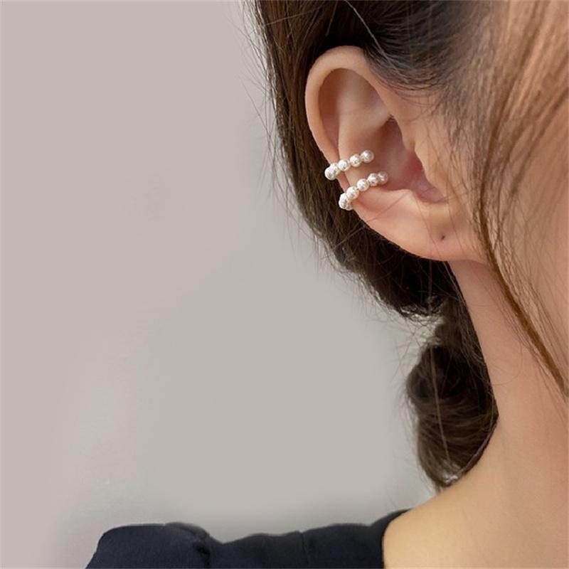 Korean Pearl Ear Cuff Clip Earrings Non-Piercing Bone C-Shaped Without Puncture Minimalist Earrings For Women Fashion Jewelry