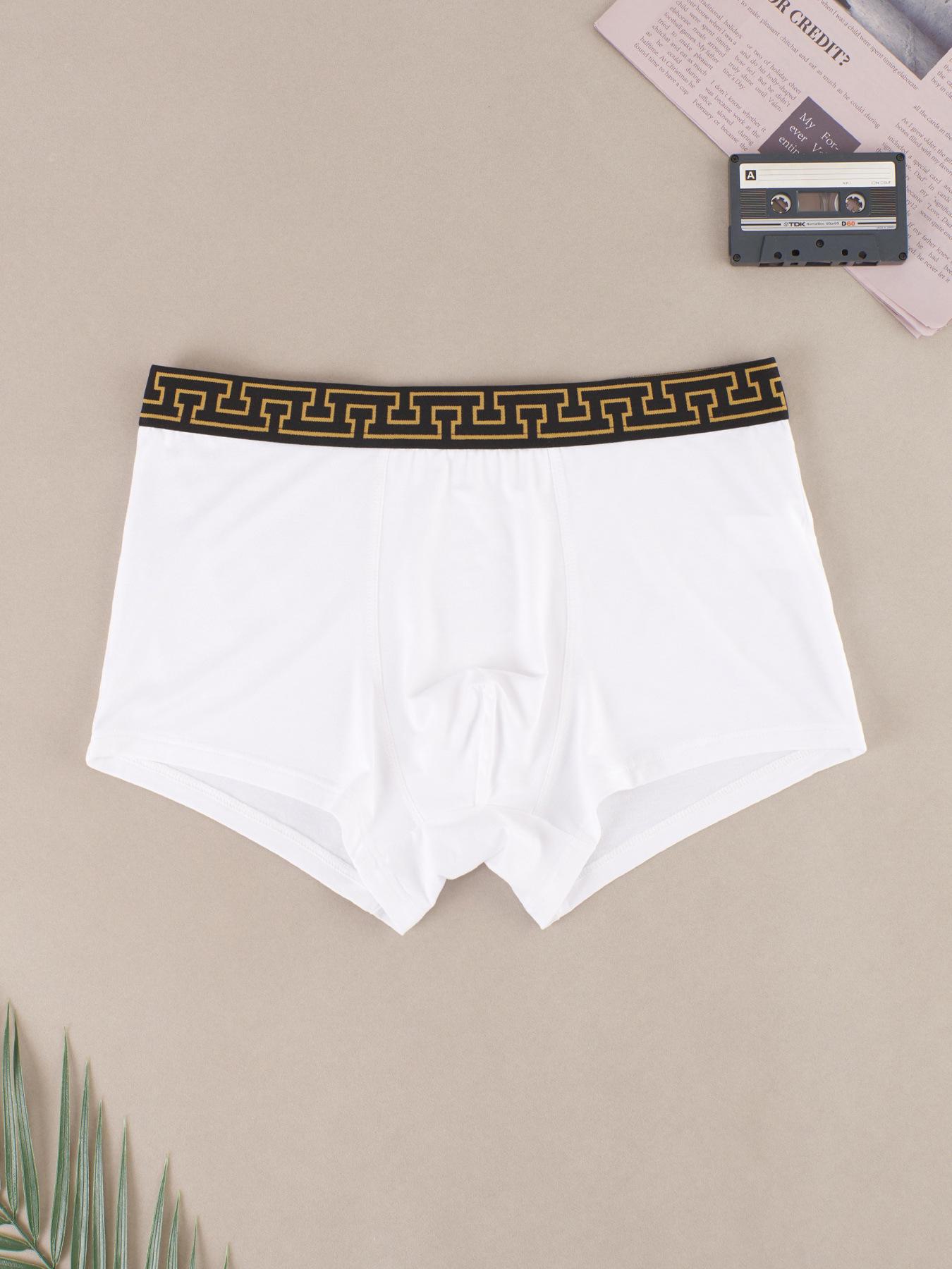 

Мужские мягкие дышащие однотонные трусы-боксеры - новая мода, стандартный крой S (120-140 catties) белый